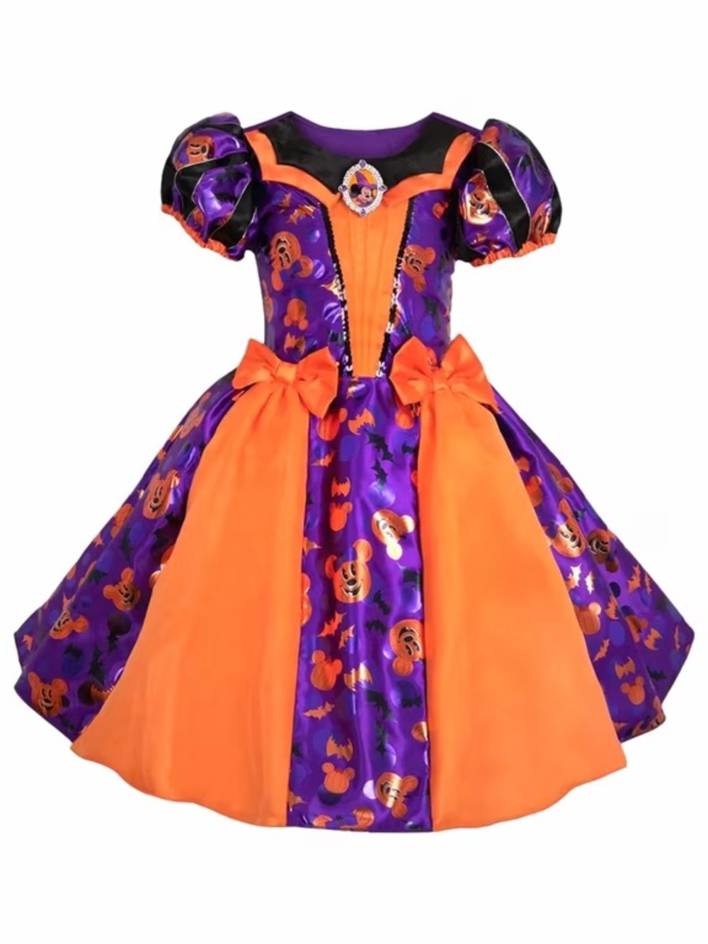 NWT Disney Minnie Mouse Witch Purple and Orange Halloween Princess Dress sz 9/10